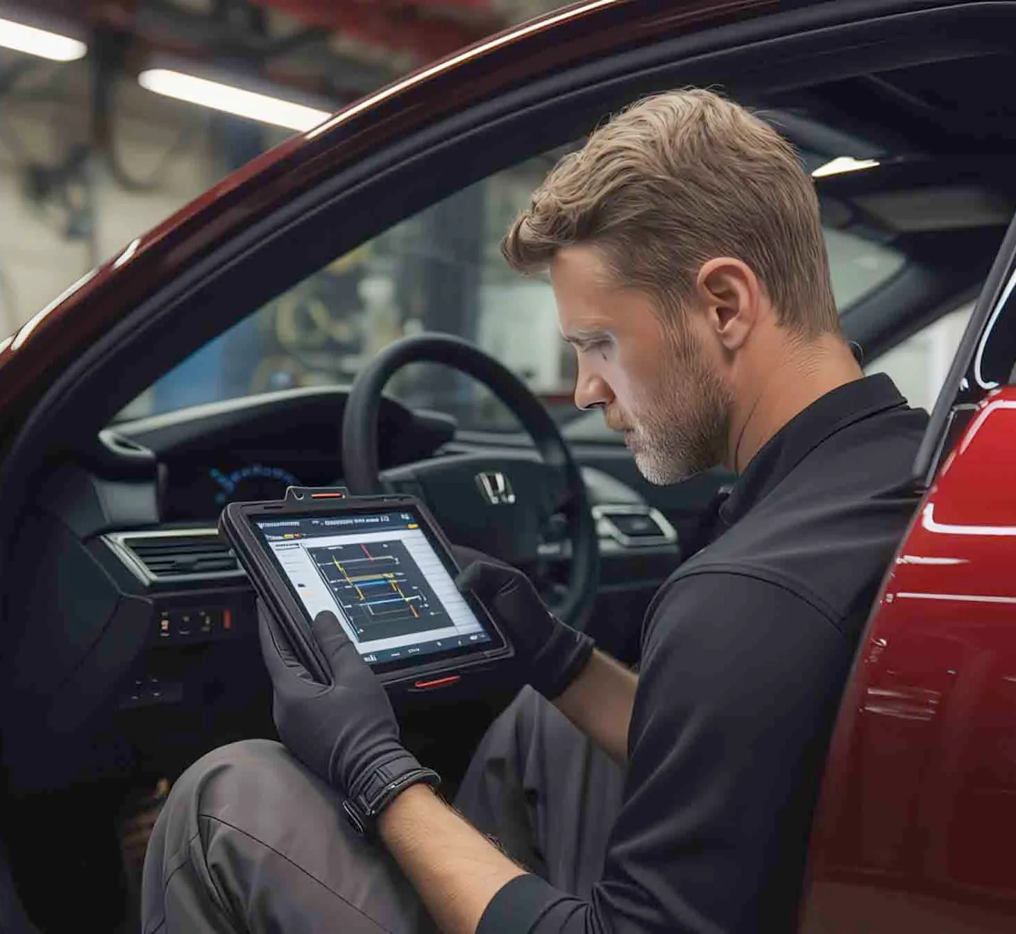 adas calibration tech working adas calibration tech working