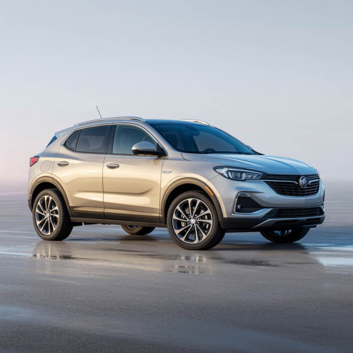 Buick-Encore-sitting-on-sand-at-the-beach-after-Buick-Certified-Collision-Repair