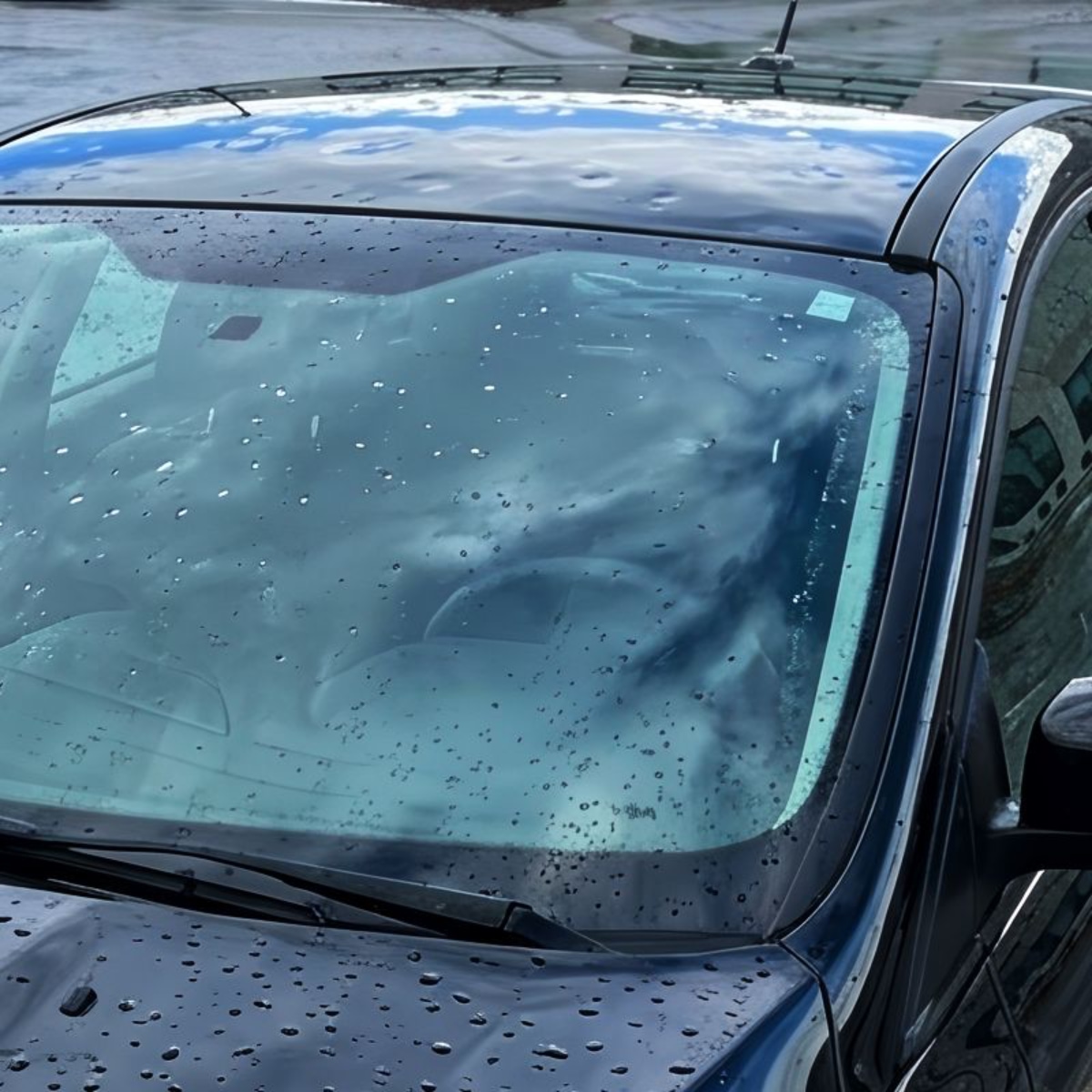 Hail Damage Repair black car with roof damage